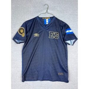 Umbro El Salvador‎ Soccer Jersey Navy Blue Gold Mens Medium 2021 ES FLAWS